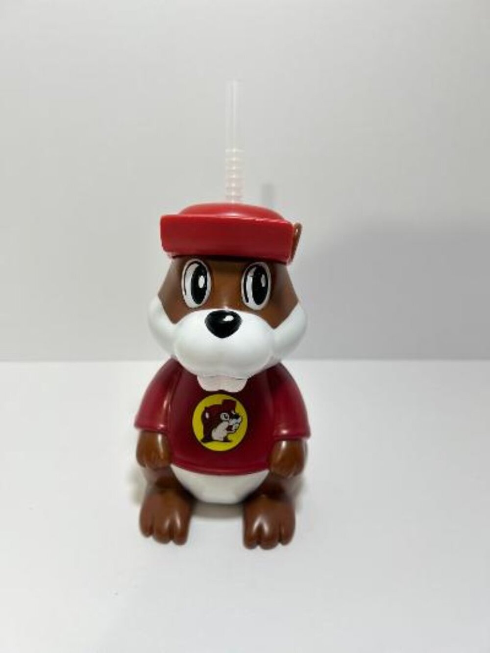Buc-ee’s Bucees Beaver Mascot Plastic Whirley Souvenir Travel Mug w/ Straw